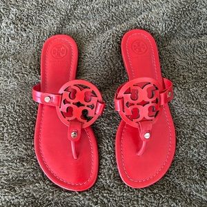 Red Tory Burch Miller Sandal, Leather. Size 6.